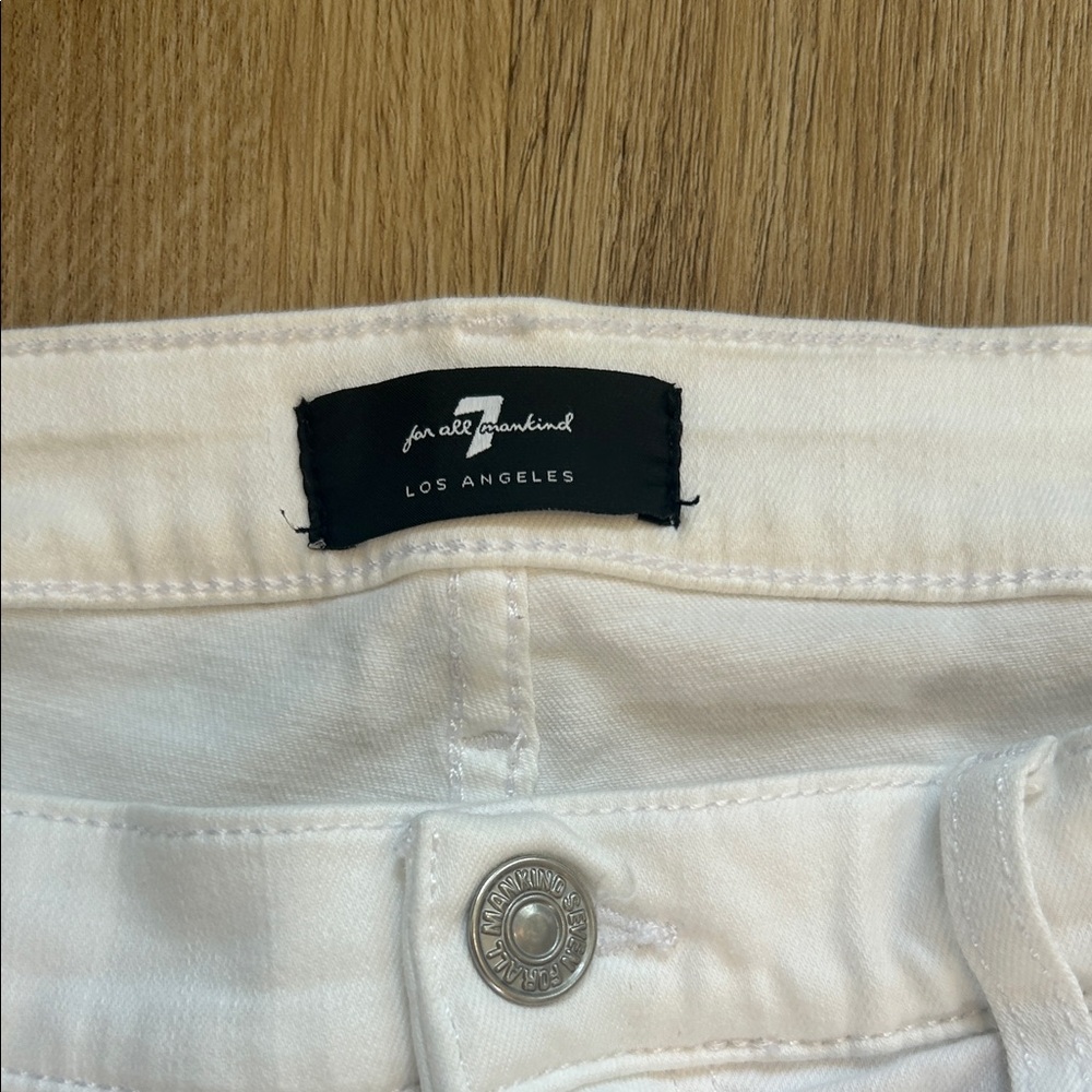 Women's White Flared Jeans - Picture 6 of 10